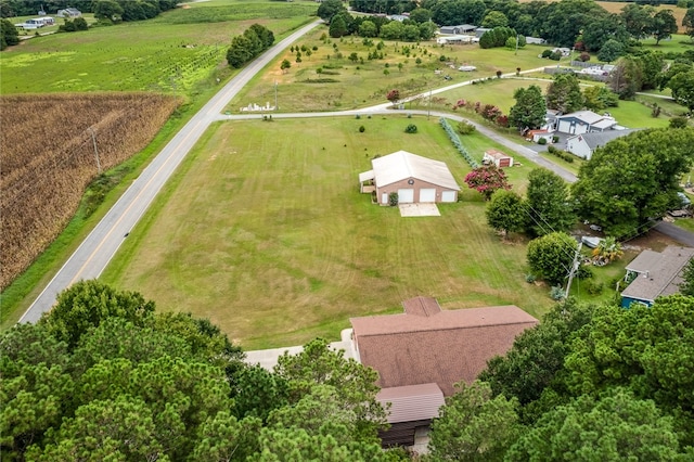 drone / aerial view with a rural view