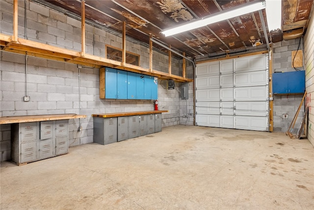 garage with electric panel