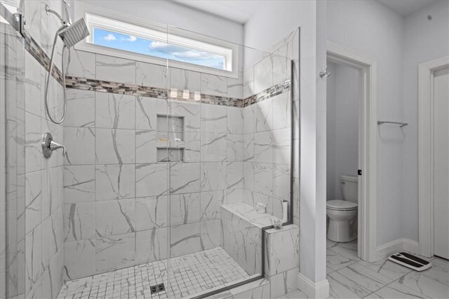 2 Winding Rock Rd, Simpsonville, SC 29680 - full bath featuring toilet, a shower stall, and marble look tiles