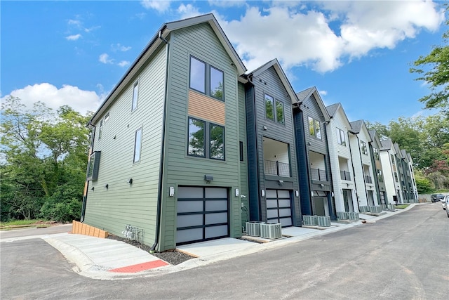 view of building exterior with a garage