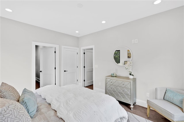 bedroom featuring hardwood / wood-style flooring