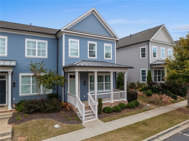 view of front of home featuring covered porch