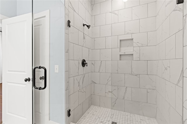 bathroom featuring walk in shower