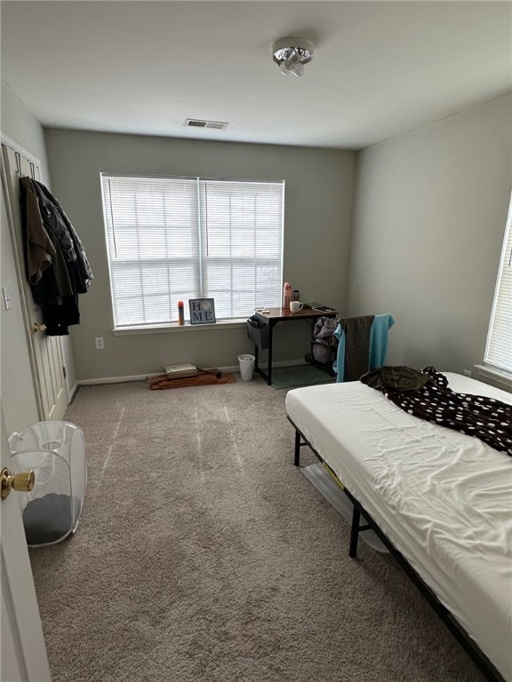 bedroom with carpet