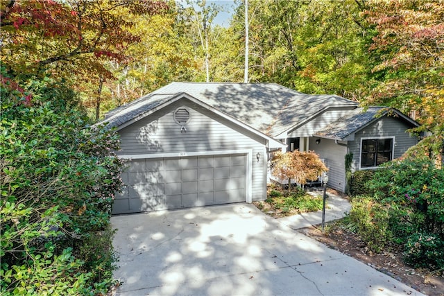 view of front of house with a garage