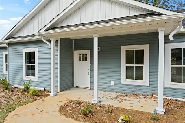 view of front of property featuring a porch and board and batten siding