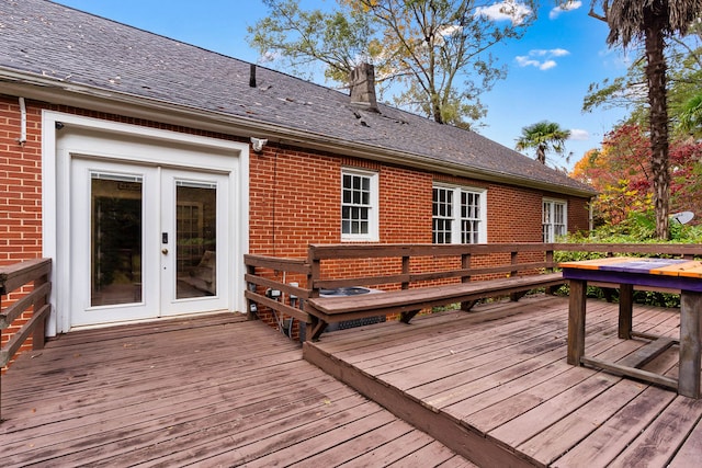 deck with french doors