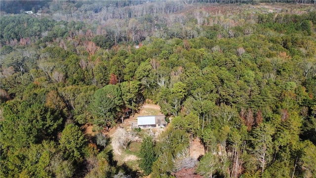 bird's eye view featuring a view of trees