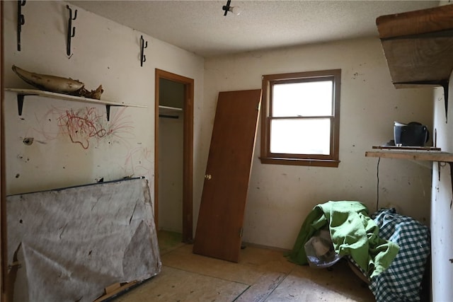 bedroom with a textured ceiling