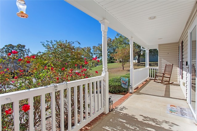 view of patio with covered porch