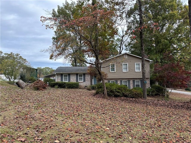 view of split level home