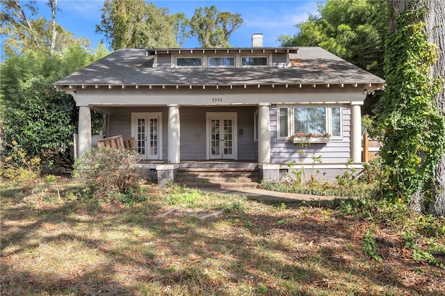 view of front of home with french doors