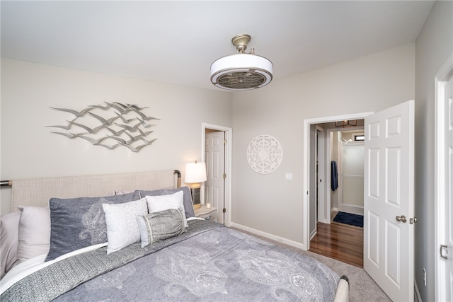 bedroom featuring hardwood / wood-style floors