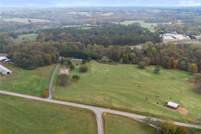 bird's eye view with a rural view