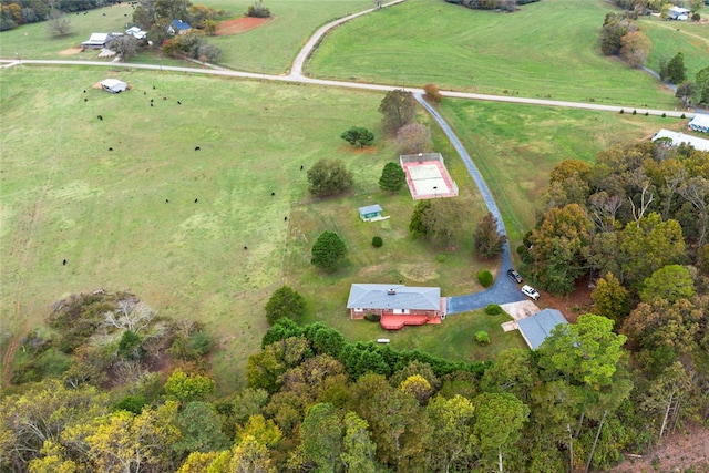 drone / aerial view featuring a rural view