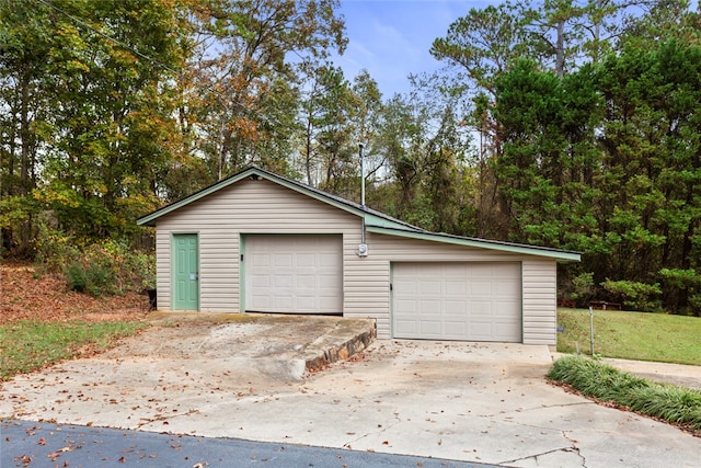 view of garage