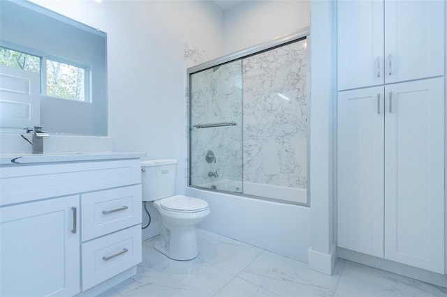 101 Tall Ship Dr, Anderson, SC 29625 - bathroom with shower / bath combination with glass door, toilet, marble finish floor, and vanity