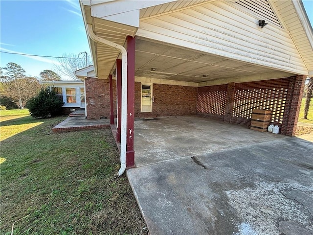 view of patio / terrace featuring a carport