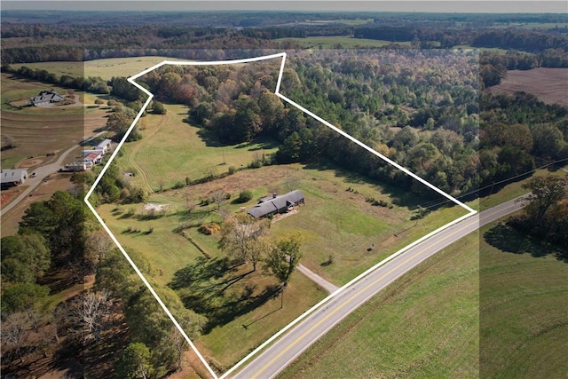 drone / aerial view featuring a rural view