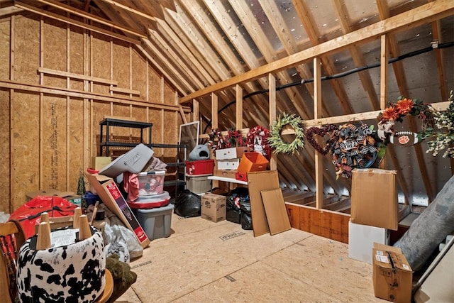 view of unfinished attic