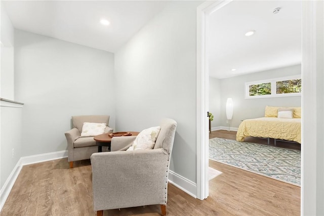 sitting room featuring hardwood / wood-style floors