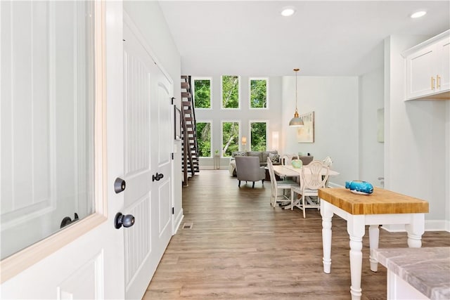 dining room featuring light wood-type flooring