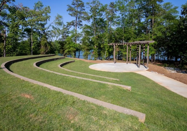 view of community featuring a lawn