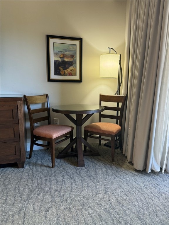 sitting room with carpet floors