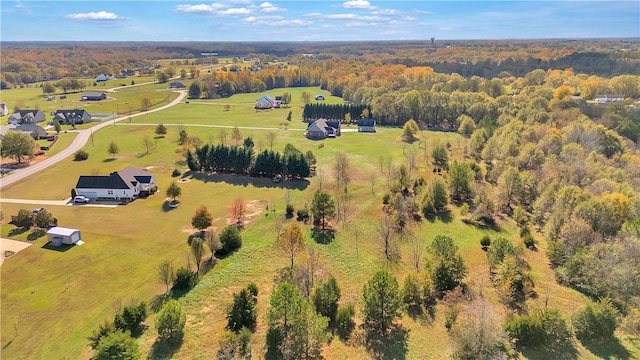 bird's eye view featuring a rural view