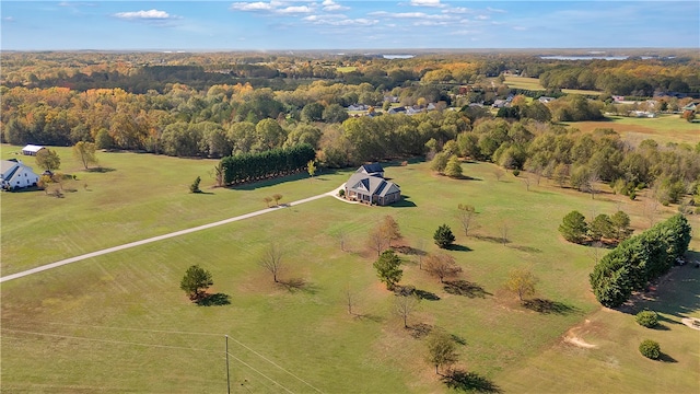 bird's eye view with a rural view