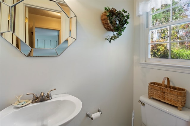 bathroom featuring toilet and sink