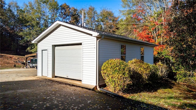 view of garage