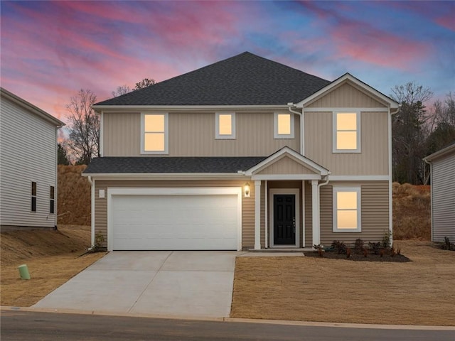 view of front of house featuring a garage