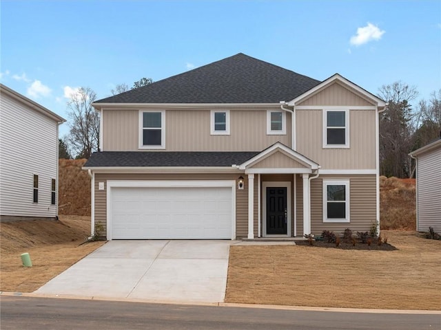 view of front of home featuring a garage