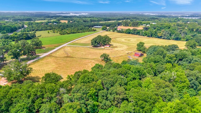 aerial view featuring a rural view