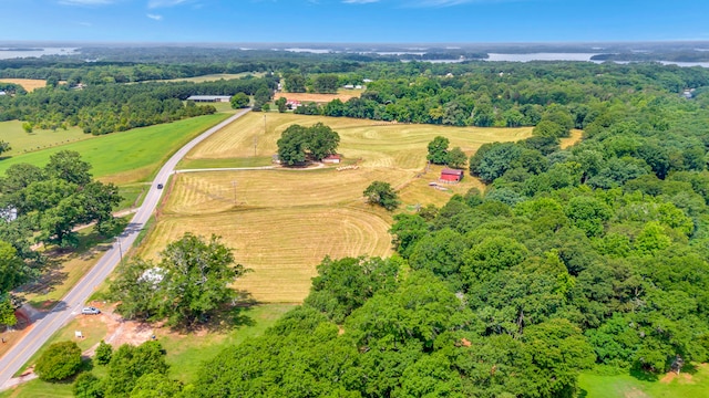 aerial view with a rural view