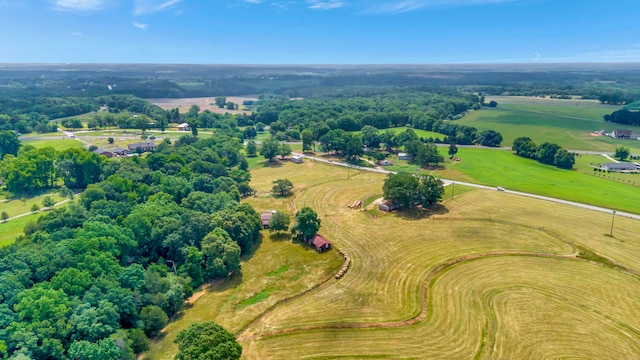 bird's eye view featuring a rural view