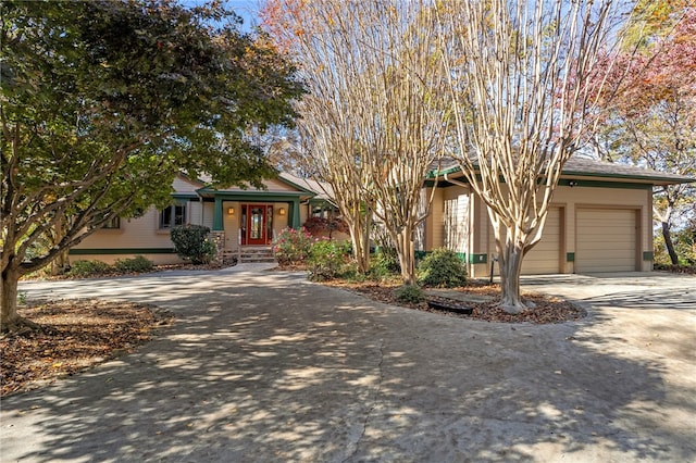 view of front of house with a garage