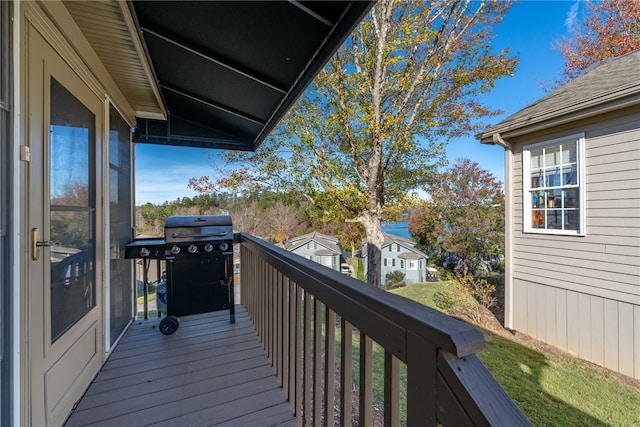 deck with area for grilling