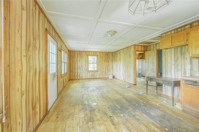 251 Oak Haven Dr, Mountain Rest, SC 29664 - empty room with light wood-style flooring and wooden walls