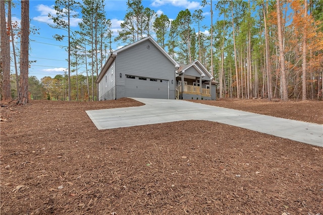 view of property exterior featuring a garage