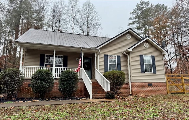 view of front of house with covered porch