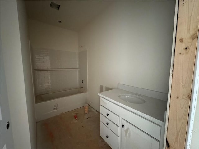 full bath featuring shower / bath combination and vanity