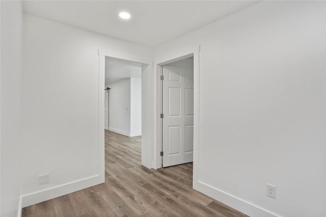 empty room featuring light wood-type flooring