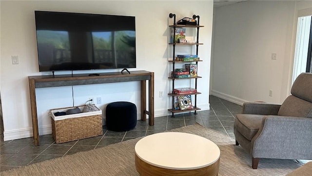 view of tiled living room