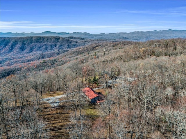 aerial view featuring a mountain view