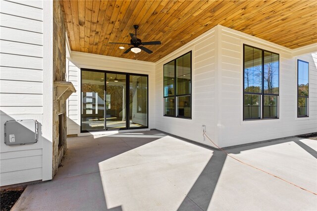 view of patio / terrace with ceiling fan
