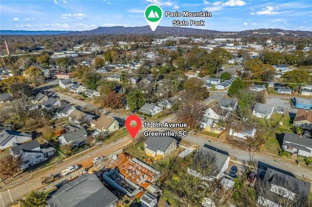 bird's eye view featuring a mountain view