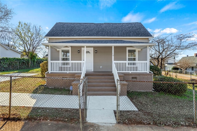 bungalow-style house with covered porch