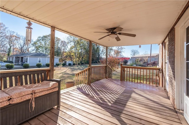 deck with ceiling fan